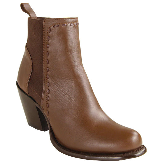 Women´s Genuine Porto Leather Round Toe Ankle Boots Brown Color - Los Altos Boots
