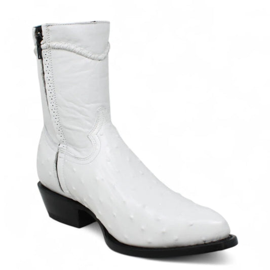 White Diamond Boots Skinny Shaft Original Ostrich White